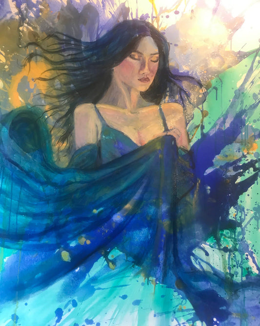 Estonia – The Dancer - Feminine Freedom Art - Original Mixed Media Painting