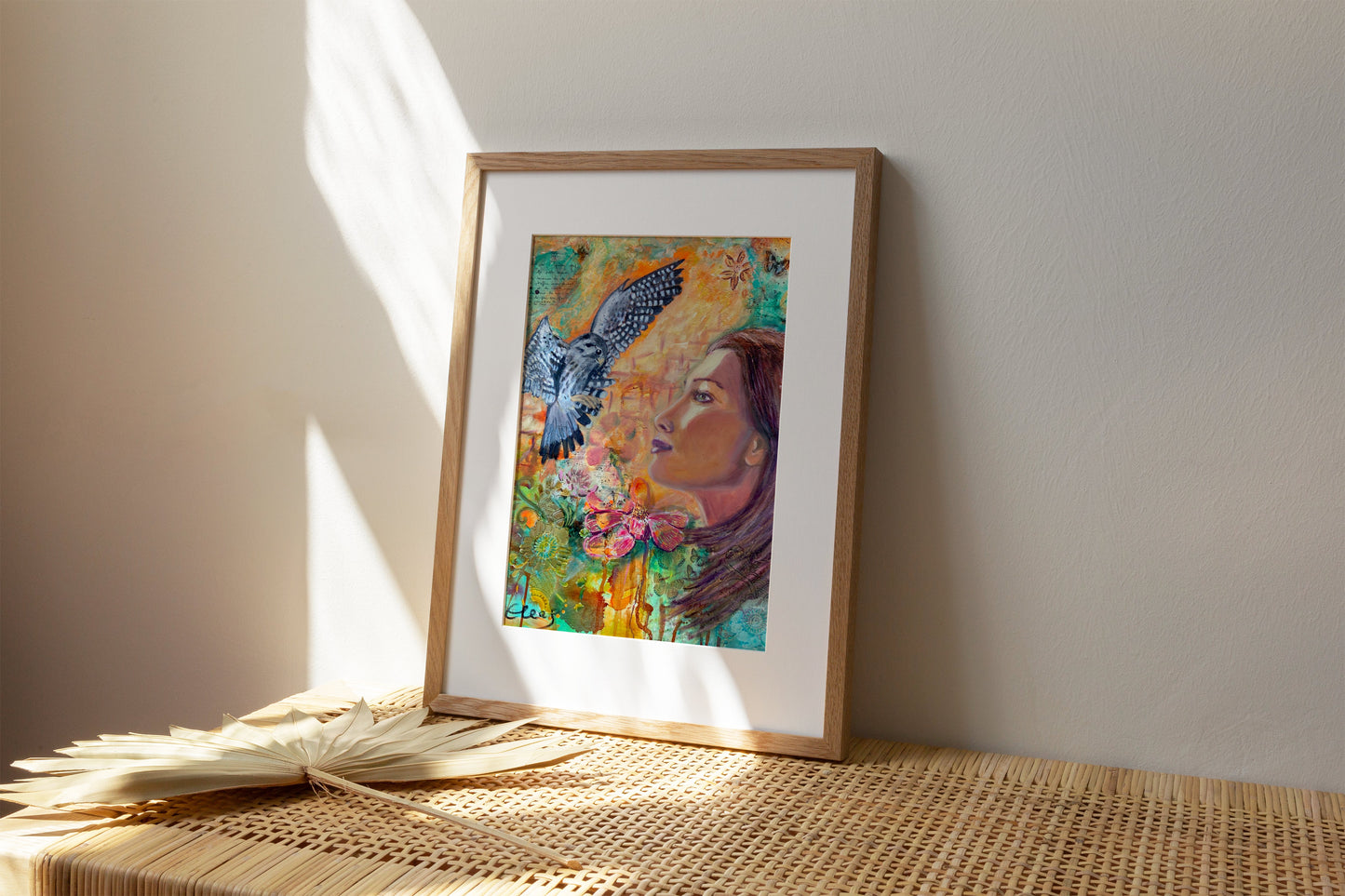 Find Your Inner Strength - Falcon & Woman - Fine Art Print