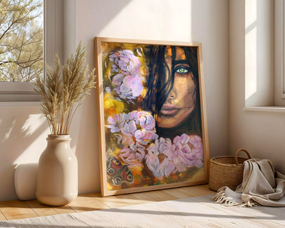 Honor Yourself with Flowers - Original Mixed Media Painting