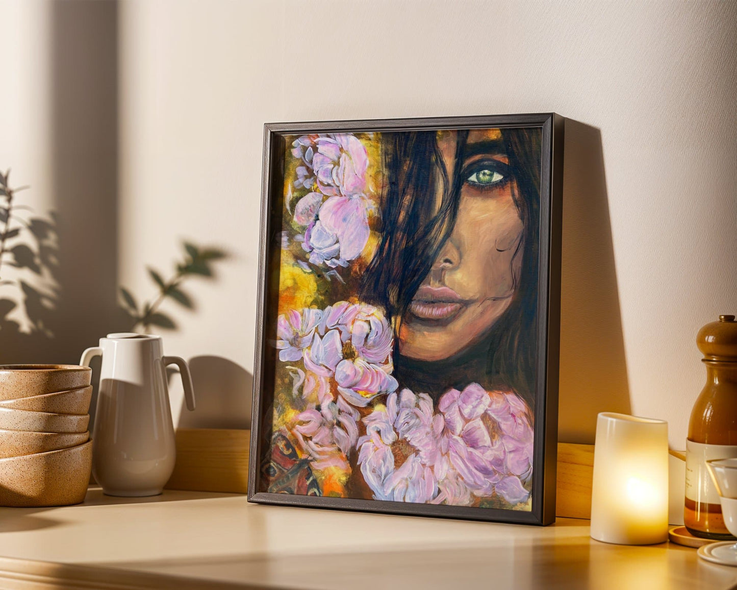 Honor Yourself with Flowers - Original Mixed Media Painting