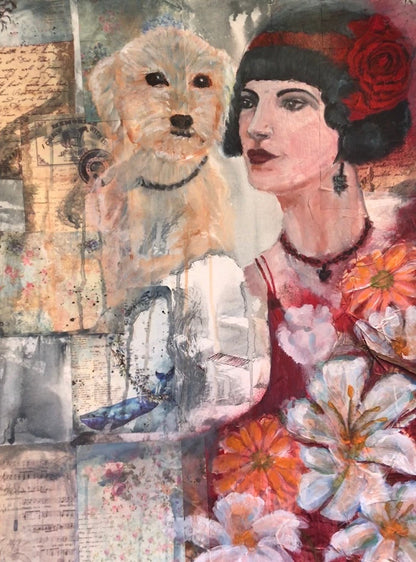 Grace & Rebellion - 1920s Feminine Power Art - Original Mixed Media Painting