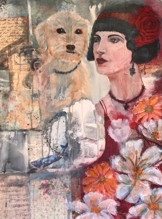 Grace & Rebellion - 1920s Feminine Power Art - Original Mixed Media Painting