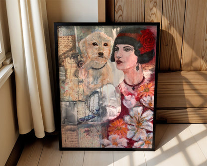 Grace & Rebellion - 1920s Feminine Power Art - Original Mixed Media Painting